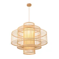 Tronic Bamboo Pendant Lamp - Large Geometric Frame