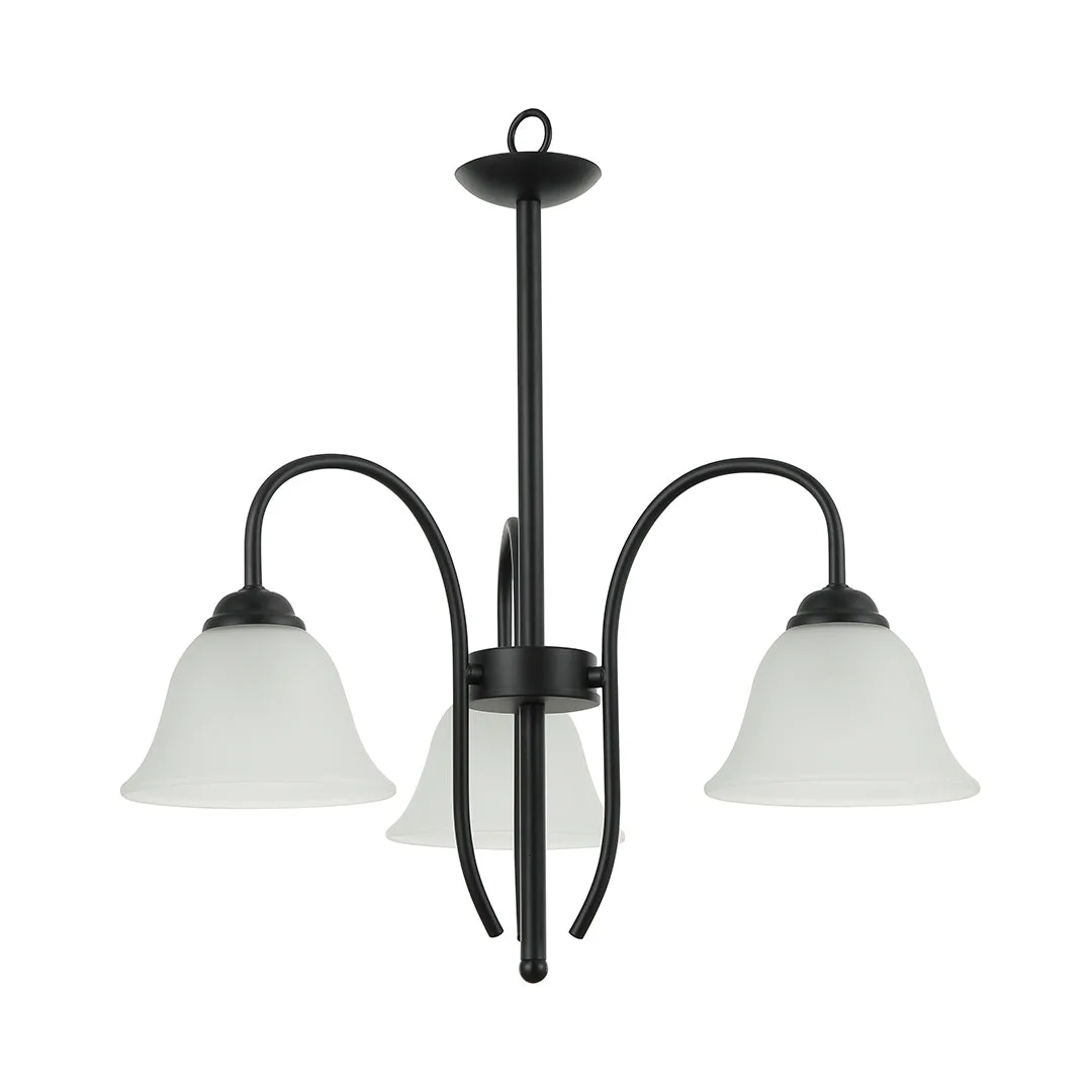 Tronic Black & White 3-Arm Decorative Pendant Lamp