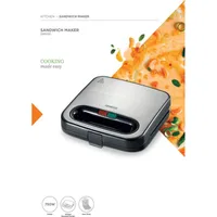 Kenwood Sandwich Toaster 2 Slice Nonstick 750w Smm00.000si - Non Stick Grill Plate Temperature Light Indicator Unique Squared Design