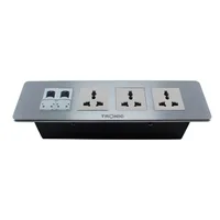 Tronic Floor Socket Universal x 3 + RJ45 Data x 2
