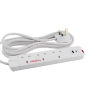 Tronic 3-Way Extension Socket with USB-C & USB-A Charging