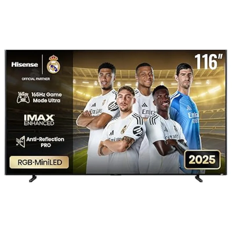 Hisense 116-Inch Class Premium UX Series RGB-MiniLED 4K UHD HDR Google Smart TV - 3D Color Master Pro, Native 165Hz Panel 116UX