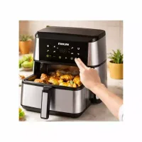 Nikai Air Fryer Digital, 8L 1500W, Non-Stick Digital Touch Control Fast & Even Cooking, Countertop, Hot Air Circulation naf1001dx