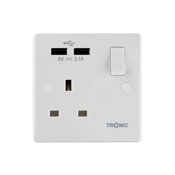 Tronic Single Socket 13amps with 2 USB