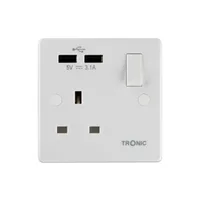 Tronic Single Socket 13amps with 2 USB
