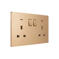 Tronic Gold - Twin Switch Socket with Neon