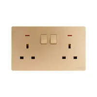 Tronic Gold - Twin Switch Socket with Neon
