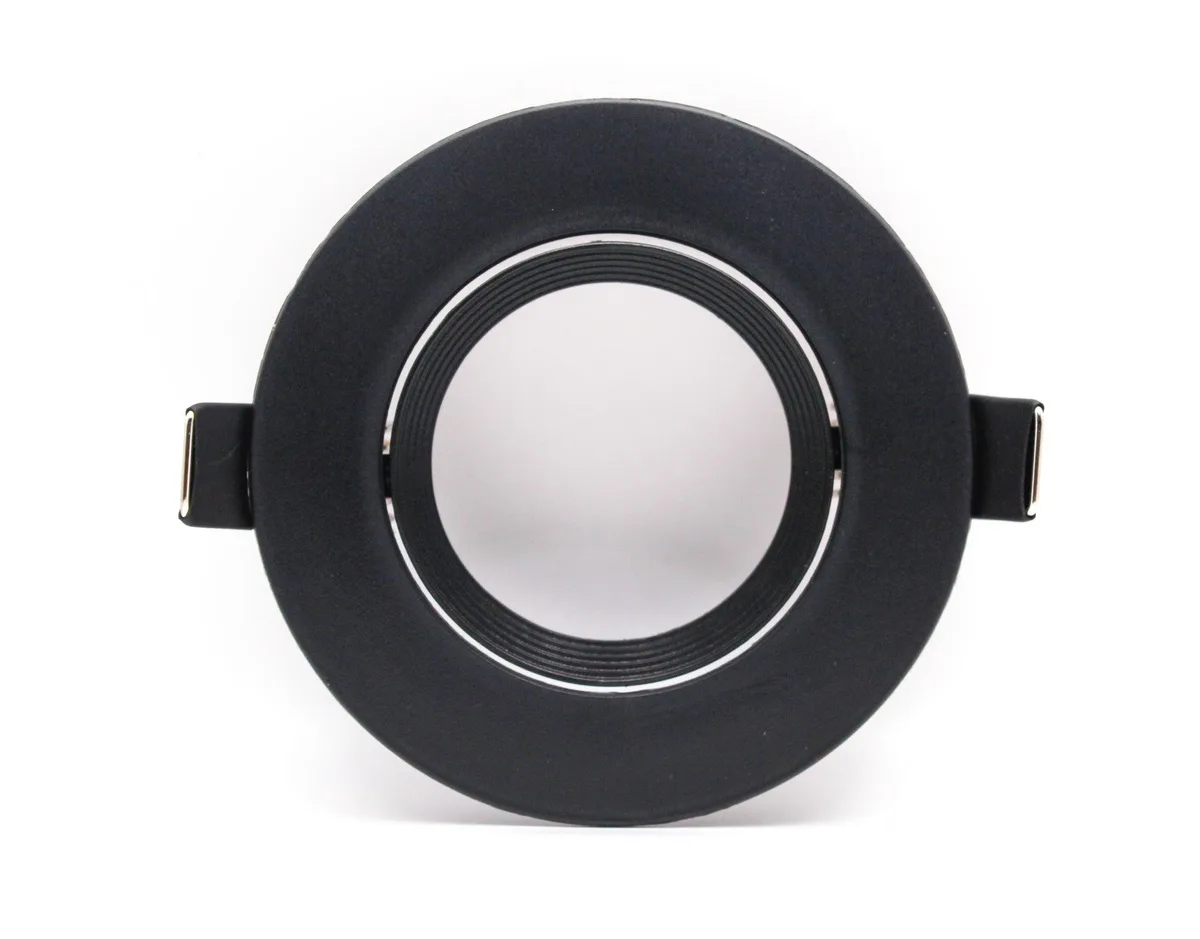 Tronic Round Recessed Black GU10 Holder