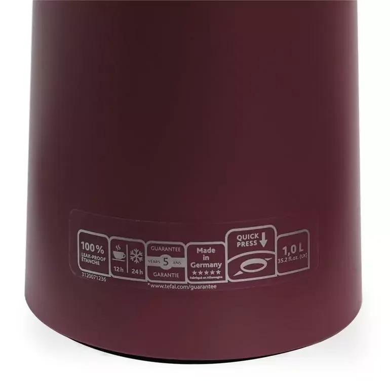 Tefal Motiva Jug Carafe Red Wine 1L Vacuum Flask Thermos Screw Lid Heat Retention N4170210