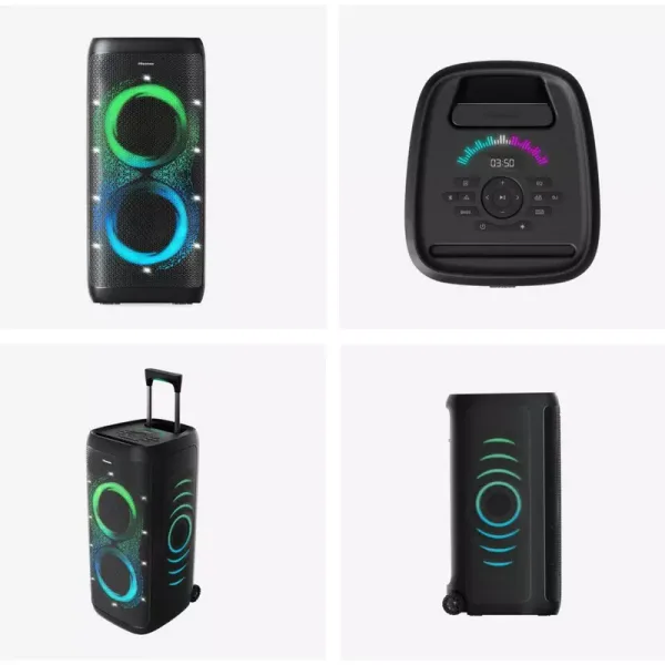 Hisense Party Speaker 620W, Bluetooth 5.4, 18-Hour Battery, Auracast™ Receiver, Party Thunder