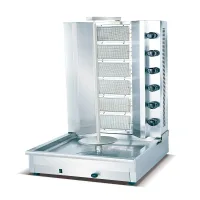 Commercial Gas Kebab Machine 6-Burner 60kg 81,888 BTU Industrial Shawarma Griller, Professional Motorized Stainless Steel Doner Kebab Machine WG-1150