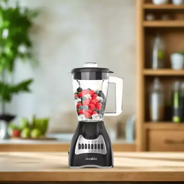 Decakila Blender 1.5l Plastic Jug with Stainless Steel Blades 500w Kejb044b unbreakable material high temperature protection