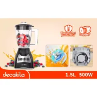 Decakila Blender 1.5l Plastic Jug with Stainless Steel Blades 500w Kejb044b unbreakable material high temperature protection