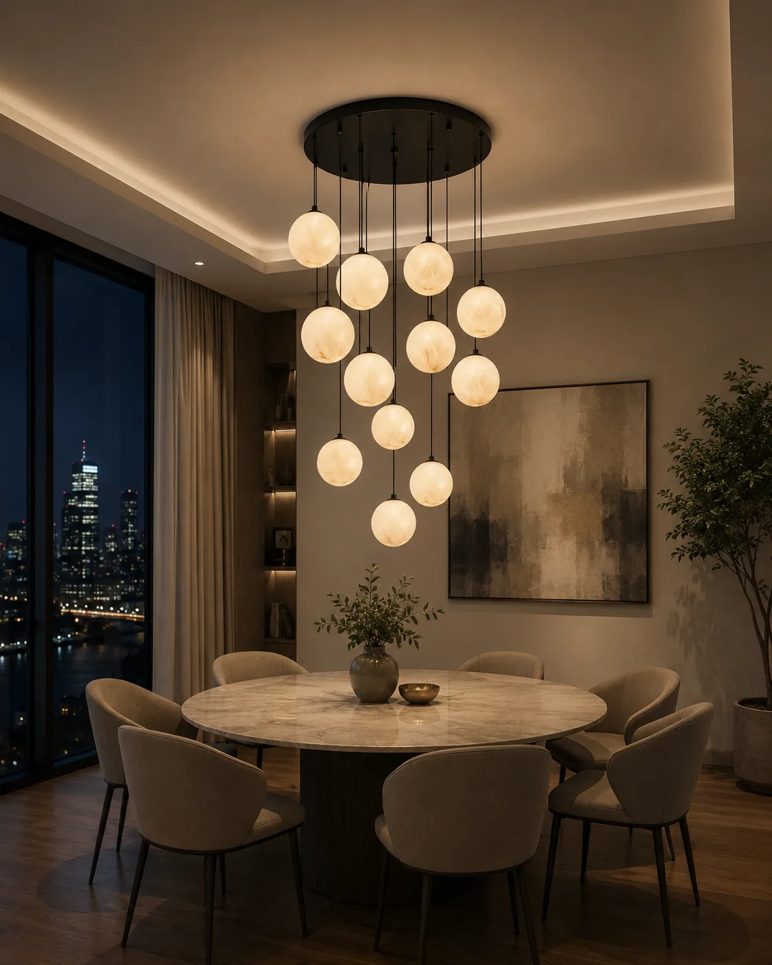 Tronic Luxury 12-Light Cascade Globe Chandelier
