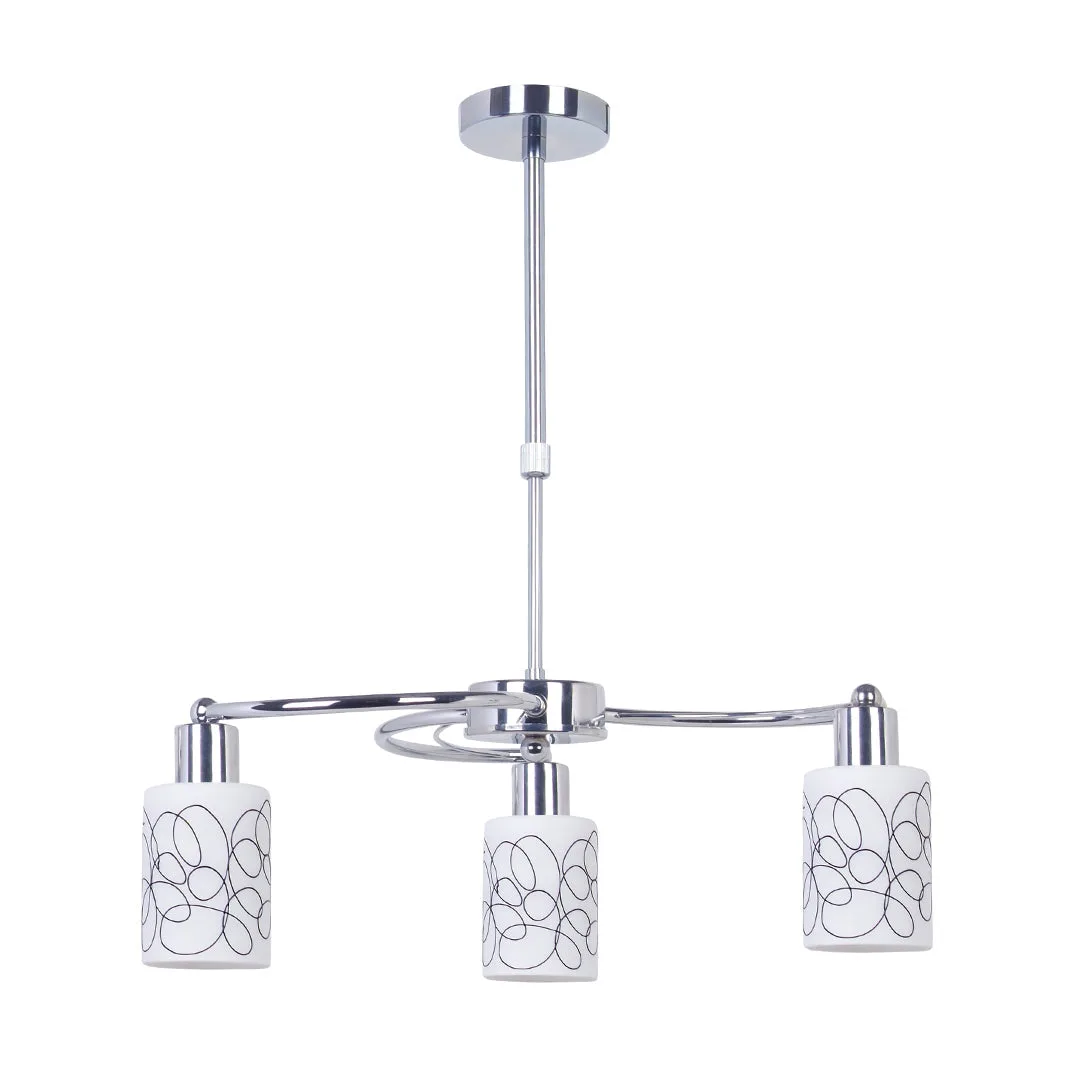 Tronic 3-Light Pendant Lamp - Decorative Square Glass Shades