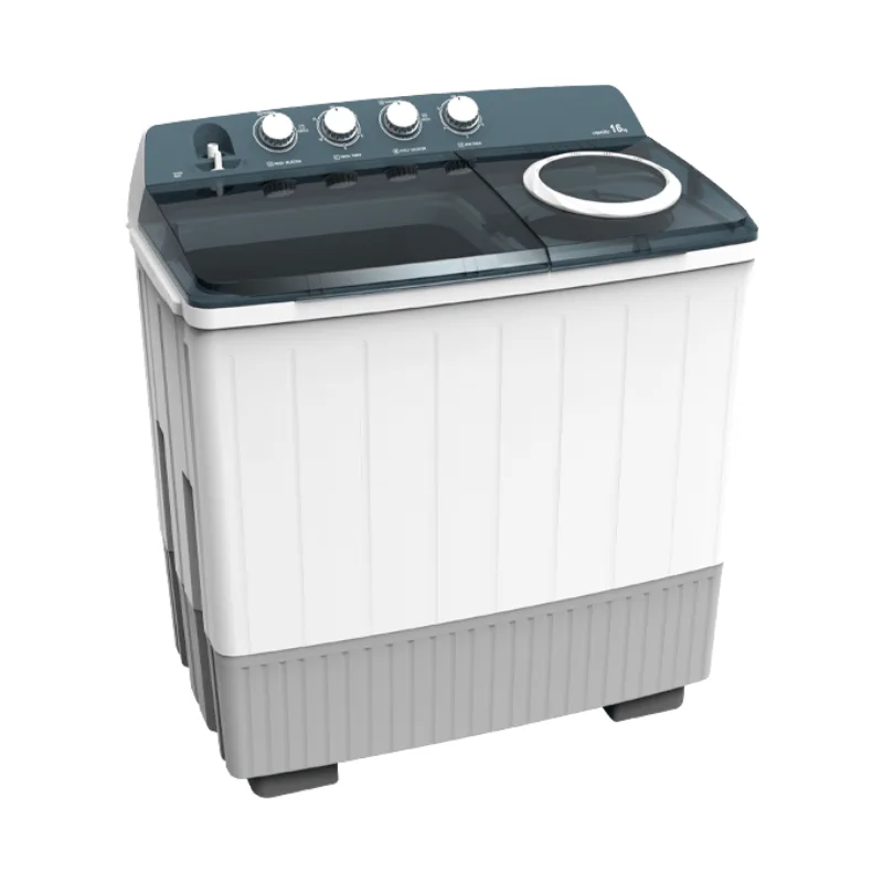 Hisense Washing Machine 16kg Twin Tub Manual, Big Knobs, Transparent Lid, Stainless Steel Tub, White WSDE161G