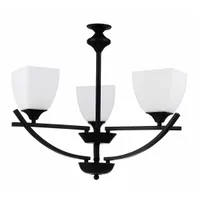 Tronic Classic Black 3-Light Pendant Lamp with Frosted Glass
