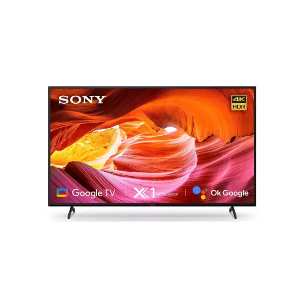 Sony Bravia 55" LED 4K Ultra HD Smart Google TV with Alexa Compatibility, X1 4K Processor, 4K X Reality Pro, Motion Flow XR200 Engine, Bluetooth Connectivity Black KD-55X75K