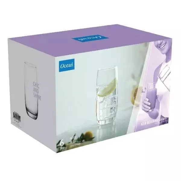 Ocean Glass 6pcs Ivory Hi Ball 370ml Drink Tumbler 3b1301306g0011
