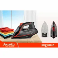 Decakila Steam Iron 210ml Tank Dry and Spray Function 2400w Keen001w teflon soleplate anti drip function spray function 0.8g spray shot mechanical temperature control