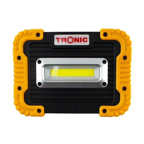Tronic Compact Rechargeable LED Flood Light - 10W COB, Yellow/Black
