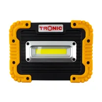 Tronic Compact Rechargeable LED Flood Light - 10W COB, Yellow/Black