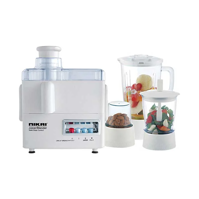 Nikai Juicer Extractor 1.6L 4 in 1 Juicer Blender Meat Chopper and Grinder 300W NFP1724N 2 Speed With Pulse Function Powerful Motor With Thermostat Stainless Steel Blades