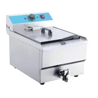 Commercial Electric Fryer 16L Countertop, 5kW Ultra-High Power Single Tank Deep Fryer, Professional Stainless Steel Fryer WG-161V