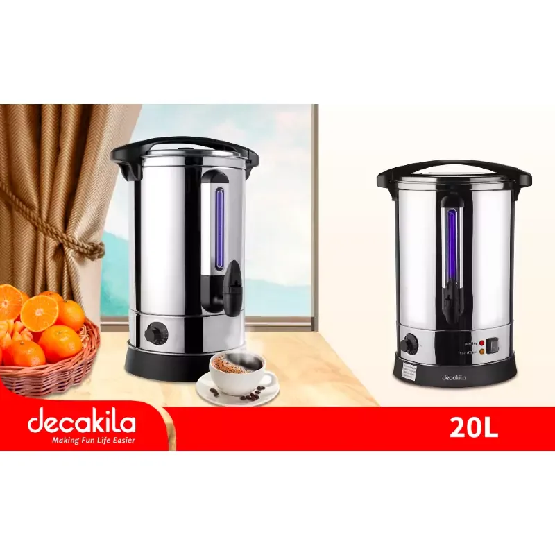 Decakila Water Boiler 20l Electric Double Layer Adjustable Temperature 2500w Kekt013m water level indicator insulation and heating indicator boil dry function