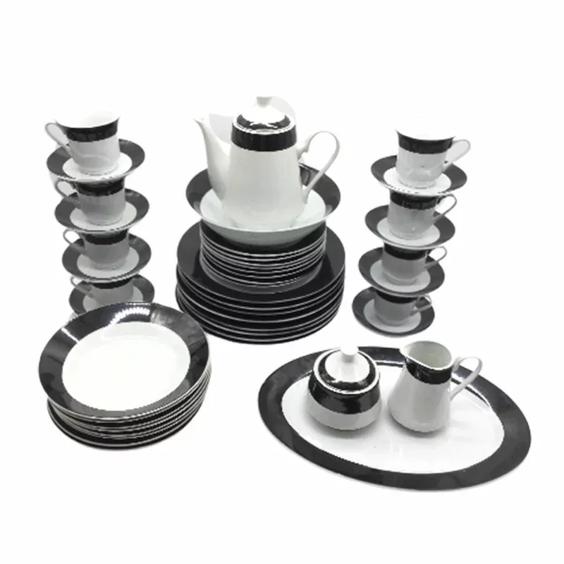 Nadstar Dinner Set 47pcs Porcelain Black RSPD001