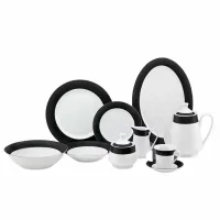 Nadstar Dinner Set 47pcs Porcelain Black RSPD001