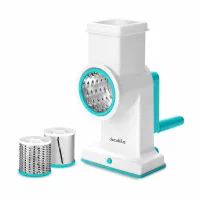 Decakila Drum Grater Manual 3 Drum Blades Stainless Steel Kmtt086w 3 blades fine shredder, coarse shredder and slicing blade bpa free