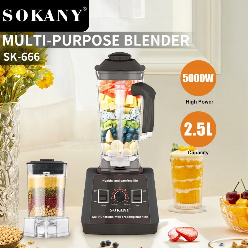SOKANY SK-666 2-in-1 Multifunctional Food Processor with 5000W Power