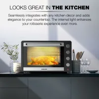 Nikai Oven Electric 75L With Rosting Function 4 Knobs Control 2200W NT75RCZ 120 Mins Timer Convection Function Single Inner Light Glass Panel