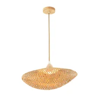 Tronic Bamboo Pendant Lamp - Natural Wood Finish, 40cm