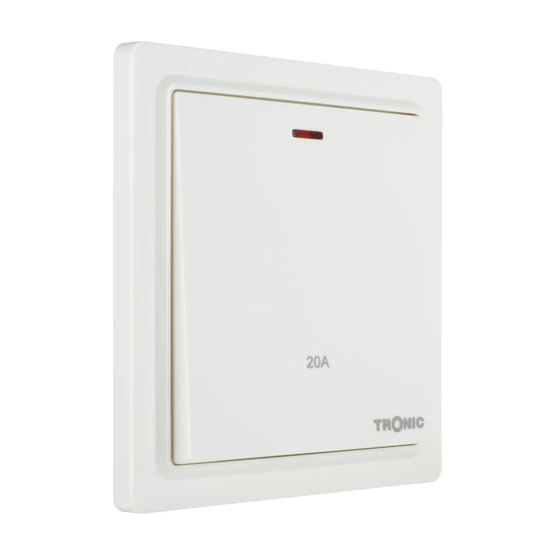 Tronic Glossy White - DP Switch with Neon 20Amps
