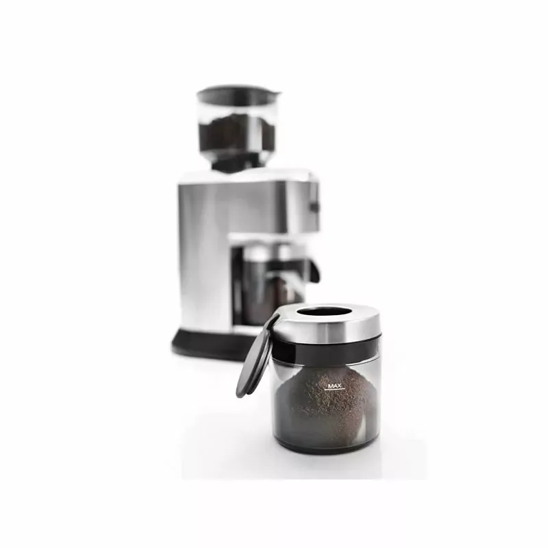 Delonghi Dedica Coffee Grinder, Large Bean Hopper, Burr Grinding System, 14 Cups, Metallic KG521.M