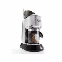 Delonghi Dedica Coffee Grinder, Large Bean Hopper, Burr Grinding System, 14 Cups, Metallic KG521.M