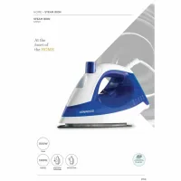 Kenwood Steam Iron 130ml Tank Dry and Spray Function 1100w Stp01.000wb - Automatic Temperature Technology Ceramic Non Stick Plate Steam Adjustment Selector