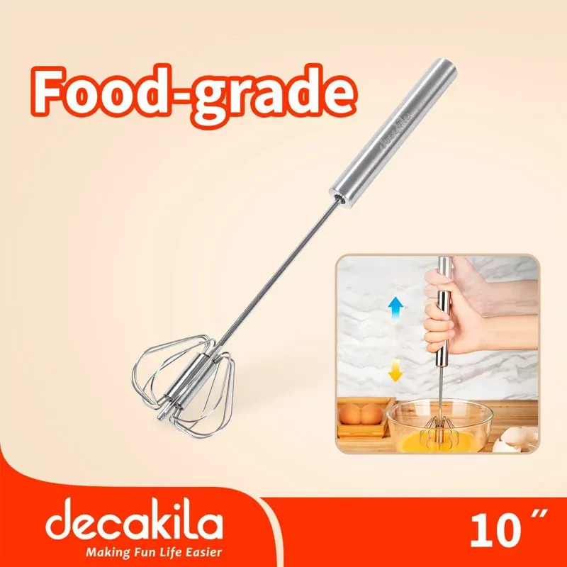 Decakila Whisker 10" Premium 53G Stainless Steel Egg Beater , Egg Mixer , Manual Whisk KMTT065M