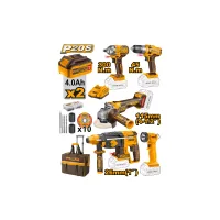 Ingco 5pcs Cordless Industrial Combo Kit Lithium-ion 20V CKLI2019