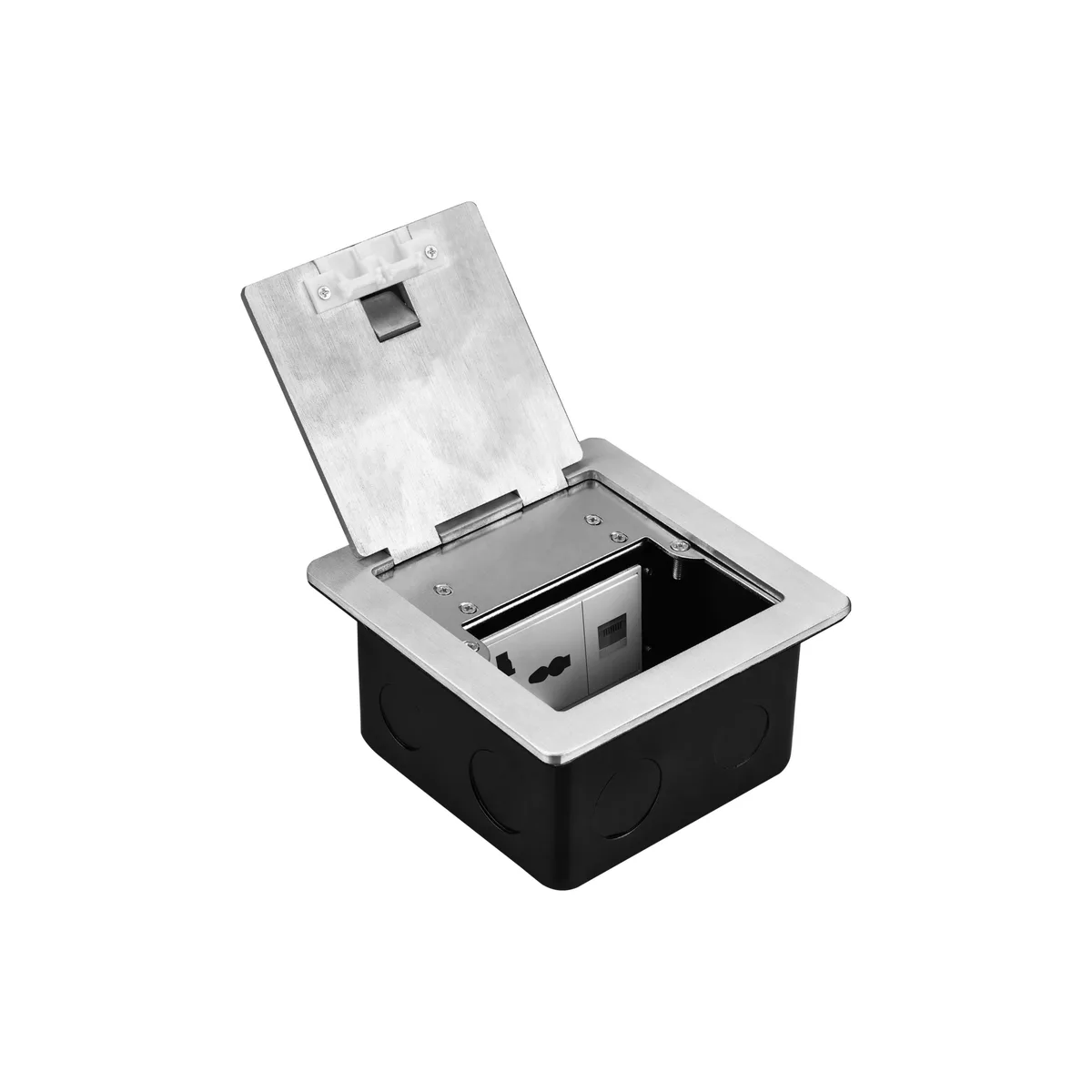 Tronic Pop-Up Access Floor Socket - 13A Universal + RJ45 BF POPU-12-UN