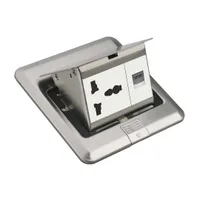 Tronic Access Floor Socket - 13A Universal Socket + RJ45 BF POPU-07-UN