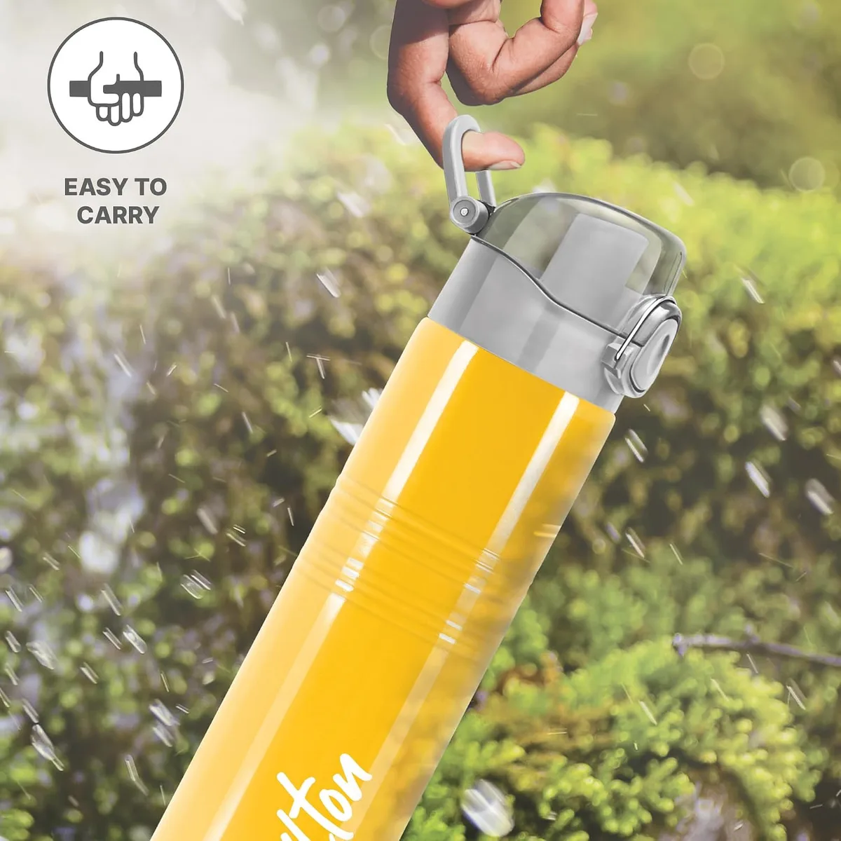 MILTON Vogue 750 Stainless Steel Water Bottle with One Touch Safety Lock, 750 ml