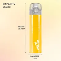 MILTON Vogue 750 Stainless Steel Water Bottle with One Touch Safety Lock, 750 ml
