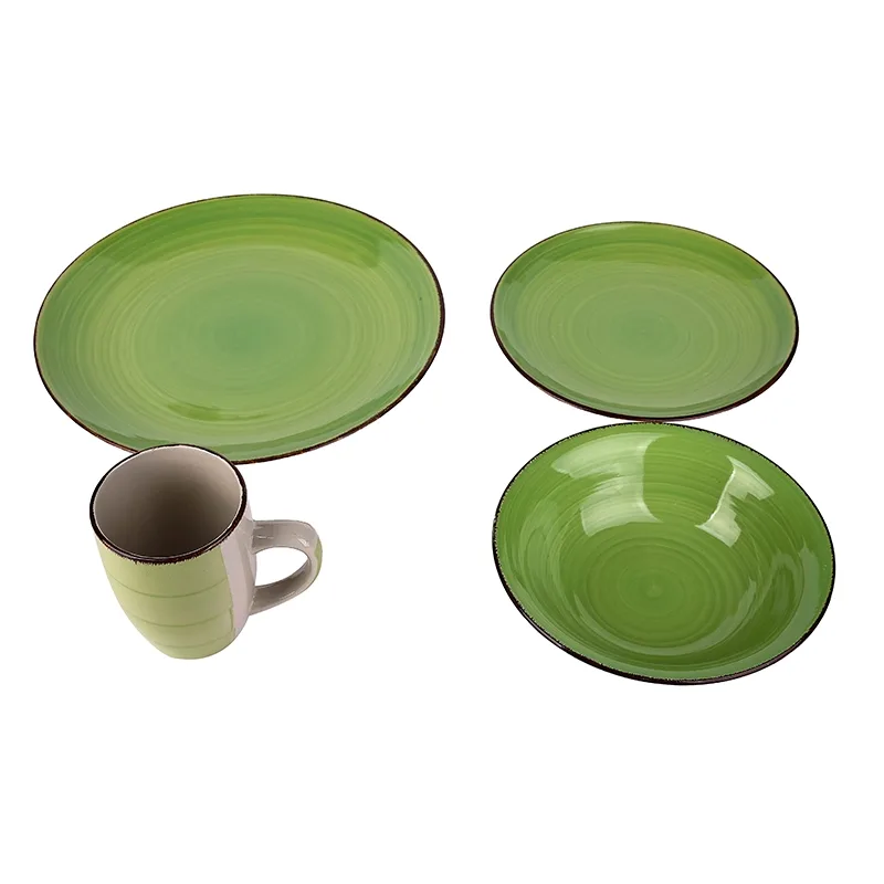 Nadstar Dinner Set 16pcs Porcelain Mug 4pcs , Plate 4pcs , Bowl 4pcs , Soup Plate 4pcs 2023023