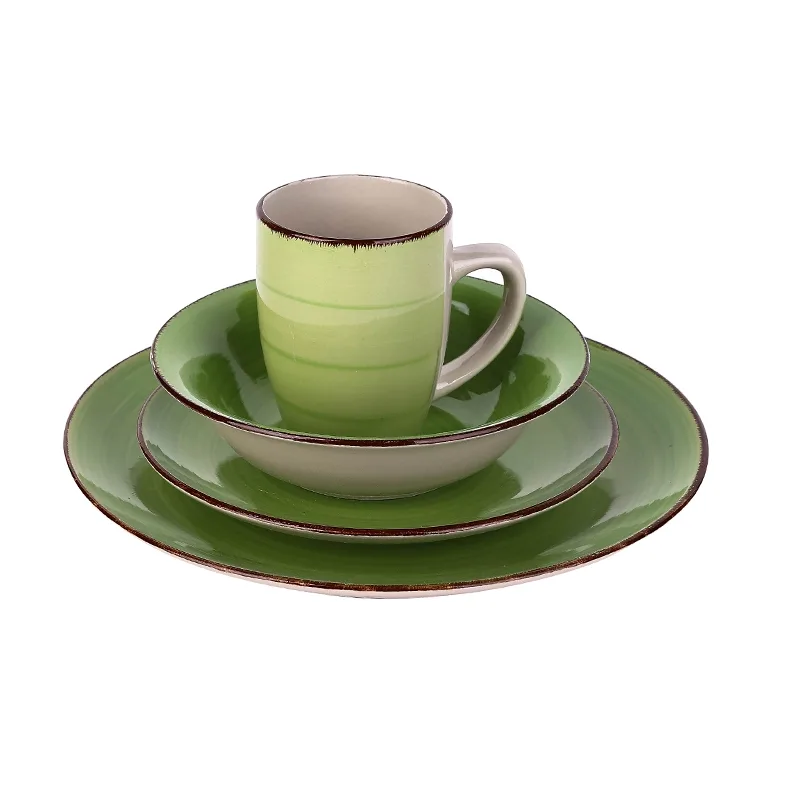 Nadstar Dinner Set 16pcs Porcelain Mug 4pcs , Plate 4pcs , Bowl 4pcs , Soup Plate 4pcs 2023023