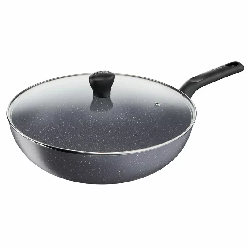 Tefal Natura Wokpan 28cm Non Electric B2269295 aluminium material heat indicator thermo signal stone effect coating made in france