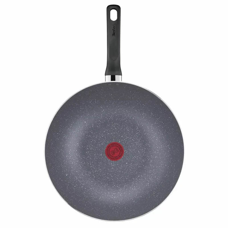 Tefal Natura Wokpan 28cm Non Electric B2269295 aluminium material heat indicator thermo signal stone effect coating made in france