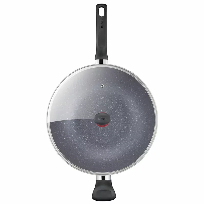 Tefal Natura Wokpan 28cm Non Electric B2269295 aluminium material heat indicator thermo signal stone effect coating made in france
